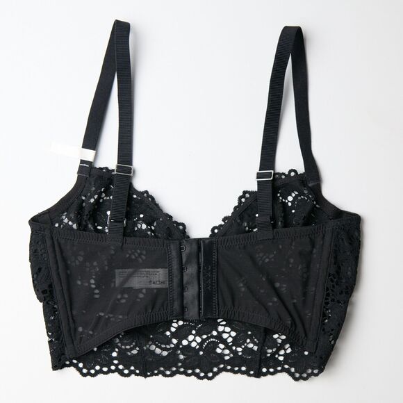 DKNY Classic Lace Longline Demi Bra Women's 32C Black Adjustable Underwire NWT - Picture 2 of 6